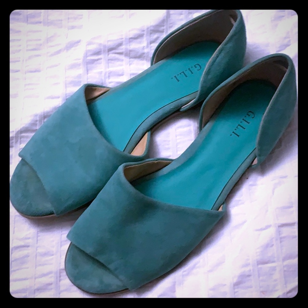 G.I.L.I teal leather flats